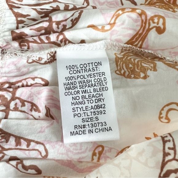 Umgee Cream Tiger Print Babydoll Tiered Cotton‎ Dress Size Small - Picture 12 of 12